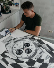 Load image into Gallery viewer, Tribute To Rolex Daytona 6265 "Big Red" Watch Art Print — Horological Art Print by Artist Tamás Fehér