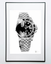 Load image into Gallery viewer, "Batman" GMT-Master II Watch Drawing — Horological Art Print by Artist Tamás Fehér