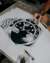 Load image into Gallery viewer, "Batman" GMT-Master II Watch Drawing — Horological Art Print by Artist Tamás Fehér