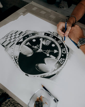 "Batman" GMT-Master II Watch Drawing — Horological Art Print by Artist Tamás Fehér