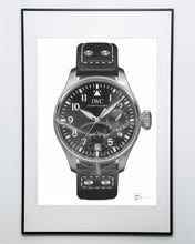 Load image into Gallery viewer, "Big Pilot" & Spitfire Watch Drawing — Horological Art Print by Artist Tamás Fehér
