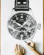 Load image into Gallery viewer, "Big Pilot" & Spitfire Watch Drawing — Horological Art Print by Artist Tamás Fehér