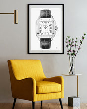 Load image into Gallery viewer, "Tribute to Santos 2020" Watch Drawing — Horological Art Print by Artist Tamás Fehér