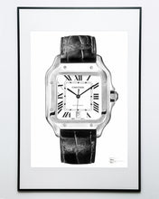 Load image into Gallery viewer, "Tribute to Santos 2020" Watch Drawing — Horological Art Print by Artist Tamás Fehér