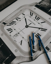 Load image into Gallery viewer, "Tribute to Santos 2020" Watch Drawing — Horological Art Print by Artist Tamás Fehér