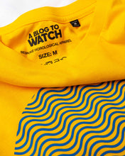 Load image into Gallery viewer, "Tribute To The Wave Dial" Print T-Shirt In Yellow — Horological Apparel