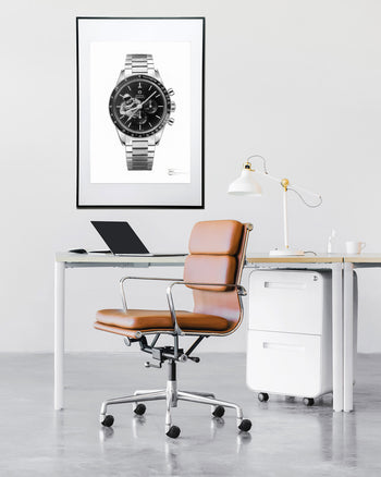 "Tribute To Ed White's Speedmaster" Watch Drawing — Horological Art Print by Artist Tamás Fehér