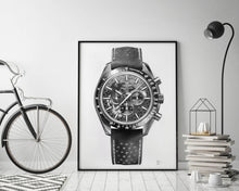 Load image into Gallery viewer, "Moonwatch Apollo 8" Watch Drawing — Horological Art Print by Artist Tamás Fehér