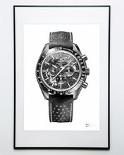 Load image into Gallery viewer, "Moonwatch Apollo 8" Watch Drawing — Horological Art Print by Artist Tamás Fehér
