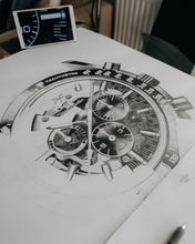 Load image into Gallery viewer, "Moonwatch Apollo 8" Watch Drawing — Horological Art Print by Artist Tamás Fehér