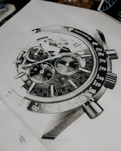 Load image into Gallery viewer, "Moonwatch Apollo 8" Watch Drawing — Horological Art Print by Artist Tamás Fehér