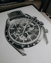 Load image into Gallery viewer, "Moonwatch Apollo 8" Watch Drawing — Horological Art Print by Artist Tamás Fehér