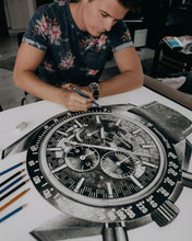 Load image into Gallery viewer, "Moonwatch Apollo 8" Watch Drawing — Horological Art Print by Artist Tamás Fehér
