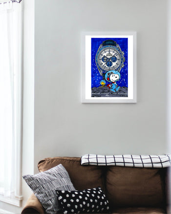Omega Moonwatch Snoopy Award 50th Anniversary Watch Drawing — Horological Art Print by Artist Ben Li