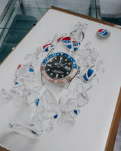 Load image into Gallery viewer, Tribute To The Pepsi GMT Watch Drawing — Horological Art Print by Artist Tamás Fehér