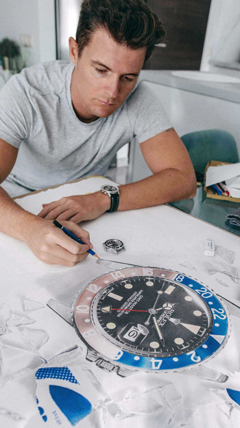 Tribute To The Pepsi GMT Watch Drawing — Horological Art Print by Artist Tamás Fehér