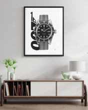 Load image into Gallery viewer, Tribute To Sean Connery & His Bond Rolex Submariner 6538 — Horological Art Print by Artist Tamás Fehér