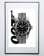 Load image into Gallery viewer, Tribute To Sean Connery & His Bond Rolex Submariner 6538 — Horological Art Print by Artist Tamás Fehér