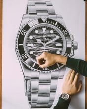 Load image into Gallery viewer, "Submariner Ref. 114060" Waves Watch Drawing — Horological Art Print by Artist Tamás Fehér