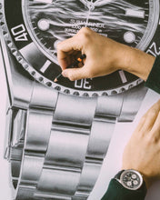 Load image into Gallery viewer, "Submariner Ref. 114060" Waves Watch Drawing — Horological Art Print by Artist Tamás Fehér