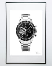 Load image into Gallery viewer, "Tribute To Ed White's Speedmaster" Watch Drawing — Horological Art Print by Artist Tamás Fehér