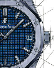 Load image into Gallery viewer, Tribute To The Royal Oak 15500 Watch Drawing — Horological Art Print by Artist Ben Li