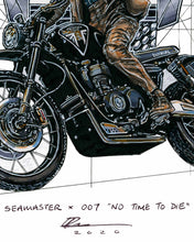 Load image into Gallery viewer, Omega Seamaster 300M & James Bond's Triumph Watch Drawing — Horological Art Print by Artist Ben Li