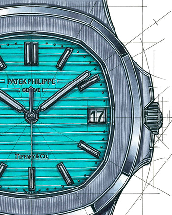 Patek Philippe Nautilus Tiffany & Co. Watch Tribute — Horological Art Print by Artist Ben Li