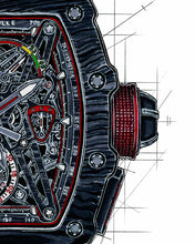 Load image into Gallery viewer, Richard Mille RM 50-03 Chronograph Watch Tribute — Horological Art Print by Artist Ben Li