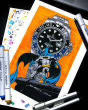 Load image into Gallery viewer, Rolex GMT-Master II Batman Tribute — Horological Art Print by Artist Ben Li