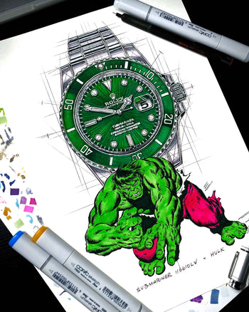 Rolex Submariner Hulk Tribute — Horological Art Print by Artist Ben Li