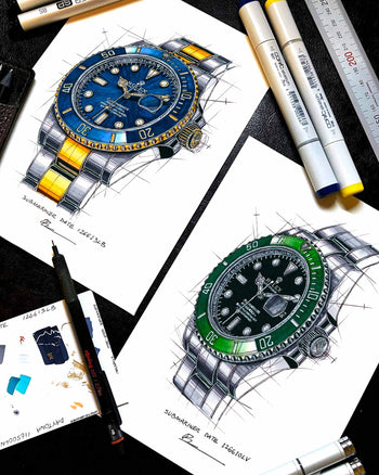 Rolex Submariner Date Two-Tone 126613LB Tribute — Horological Art Print by Artist Ben Li