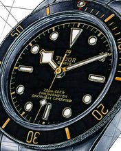 Load image into Gallery viewer, Tudor Black Bay BB58 Watch Tribute — Horological Art Print by Artist Ben Li