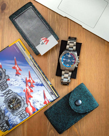 Watch Carry Pouch In "Crown Green" Harris Tweed by Holland & Sherry