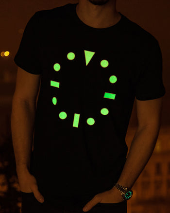 "Iconic Dial" Luminescent Watch Dial T-Shirt — Horological Apparel