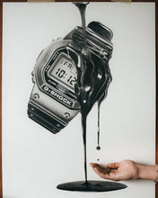 Load image into Gallery viewer, "Tribute To The DW5600 G-Shock" Watch Drawing — Horological Art Print by Artist Tamás Fehér