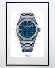Load image into Gallery viewer, Tribute To The Royal Oak 15500 Watch Drawing — Horological Art Print by Artist Ben Li
