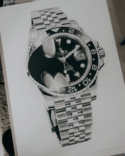 Load image into Gallery viewer, &quot;Batman&quot; GMT-Master II Watch Drawing — Horological Art Print by Artist Tamás Fehér