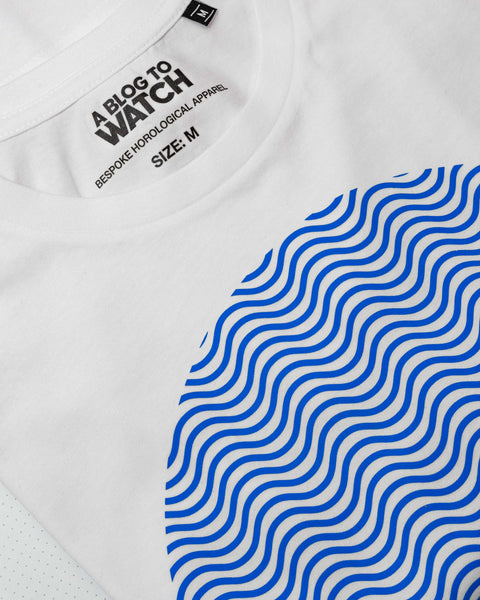 "Tribute To The Wave Dial" Print T-Shirt In White — Horological Apparel
