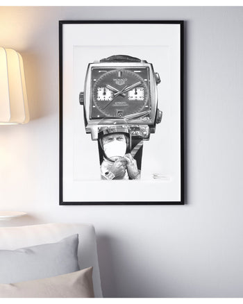 "Le Mans Chronograph" Watch Drawing — Horological Art Print by Artist Tamás Fehér