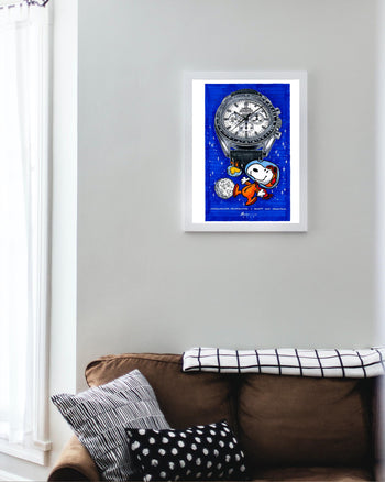 Omega Moonwatch Snoopy Award 45th Anniversary Watch Drawing — Horological Art Print by Artist Ben Li