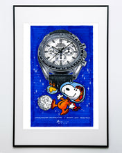 Load image into Gallery viewer, Omega Moonwatch Snoopy Award 45th Anniversary Watch Drawing — Horological Art Print by Artist Ben Li