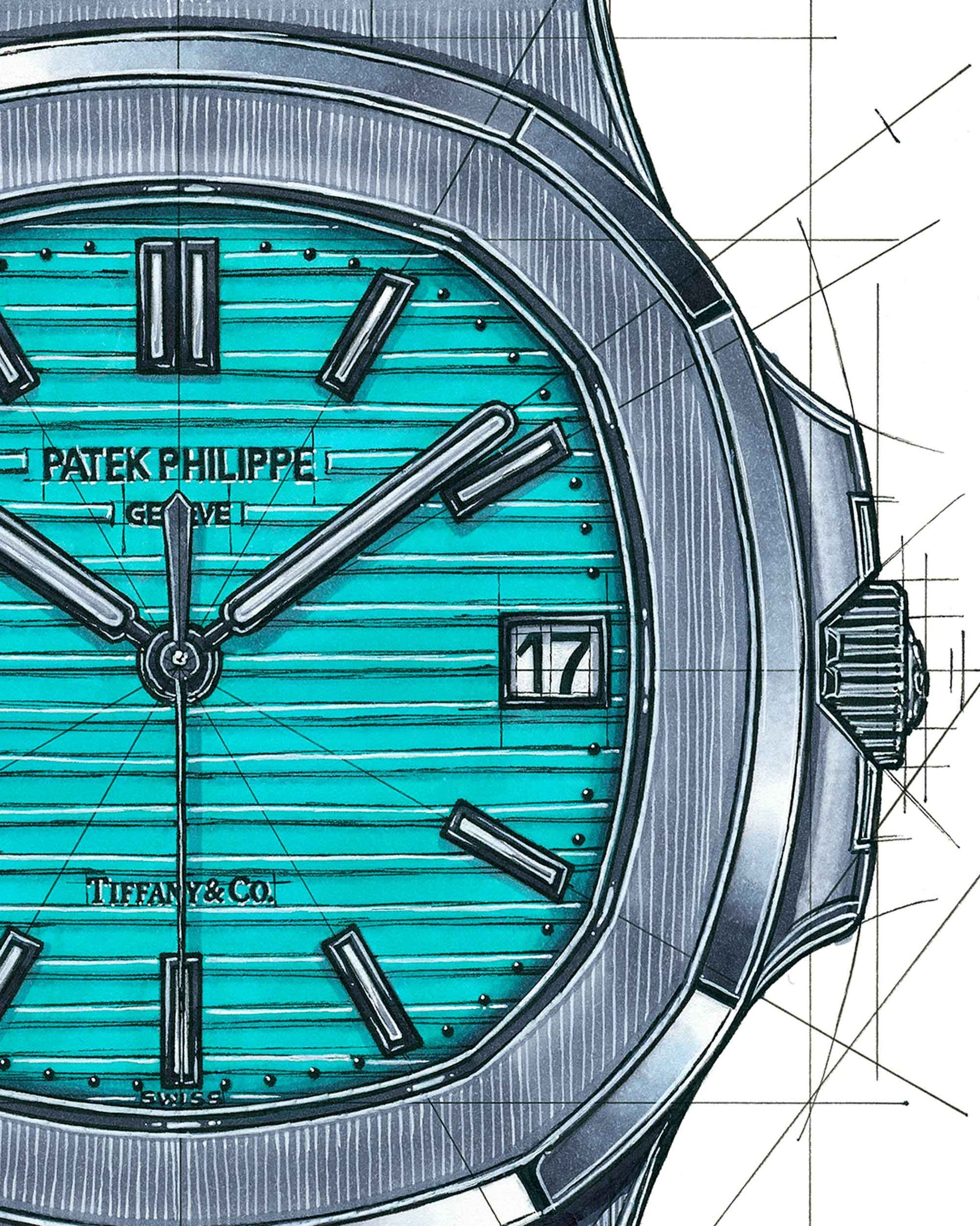 Watch Drawing Tribute To Patek Philippe Nautilus Tiffany & Co., Ben Li –  aBlogtoWatchStore