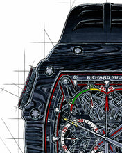 Load image into Gallery viewer, Richard Mille RM 50-03 Chronograph Watch Tribute — Horological Art Print by Artist Ben Li
