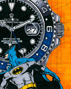 Rolex GMT-Master II Batman Tribute — Horological Art Print by Artist Ben Li