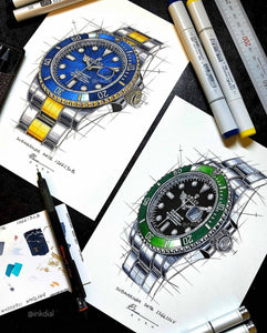Rolex Submariner Date Green 126610LV Tribute — Horological Art Print by Artist Ben Li