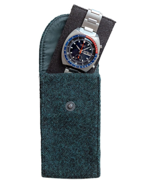 Watch Carry Pouch In "Crown Green" Harris Tweed by Holland & Sherry