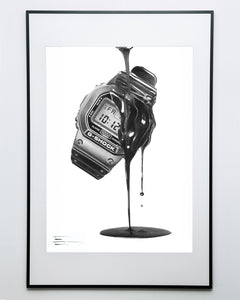 "Tribute To The DW5600 G-Shock" Watch Drawing — Horological Art Print by Artist Tamás Fehér
