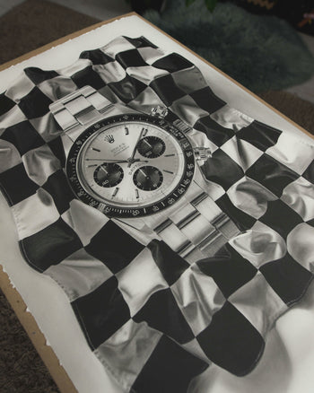 Tribute To The Rolex Cosmograph Daytona 6263 Watch Drawing — Horological Art Print by Artist Tamás Fehér
